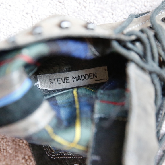 Steve Madden Flannel-Lined Combat Boots - Picture 7 of 8